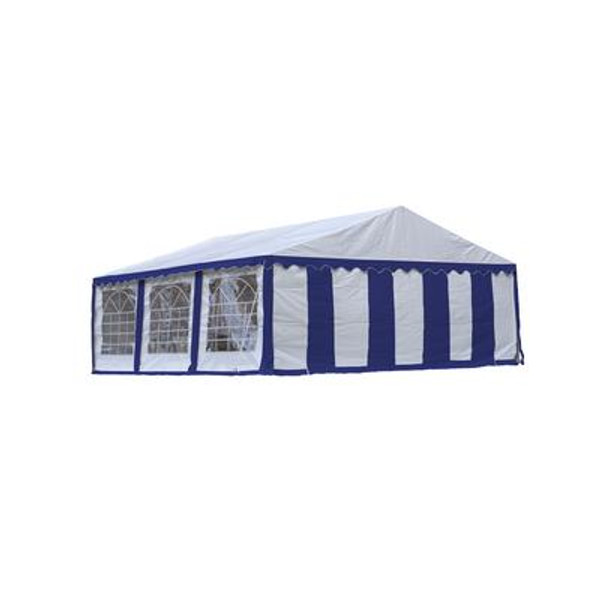 Enclosure Kit With Windows For Party Tent 20x20 Feet.  - Blue/White; (Frame And Cover NOT Included)