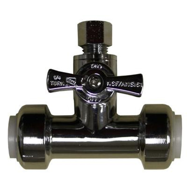 Push'N'Connect Tee Valve 1/2'' Inch x 1/2 Inch x 3/8 Inch