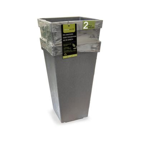 20 Inch Symphony Planter Silver 2pk