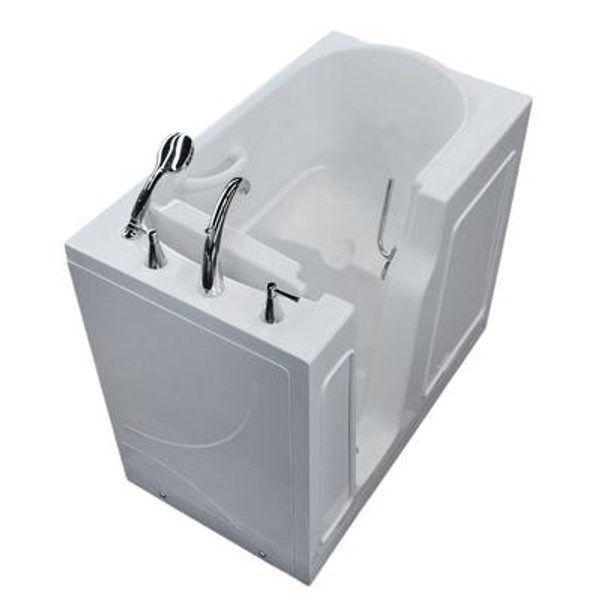 26 x 46 Left Drain White Soaking Walk-In Bathtub