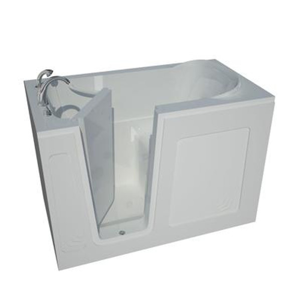 30 x 54 Left Drain White Soaking Walk-In Bathtub