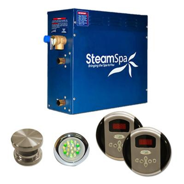 SteamSpa Royal 6kw Steam Generator Package in Brushed Nickel