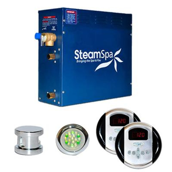 SteamSpa Royal 7.5kw Steam Generator Package in Chrome