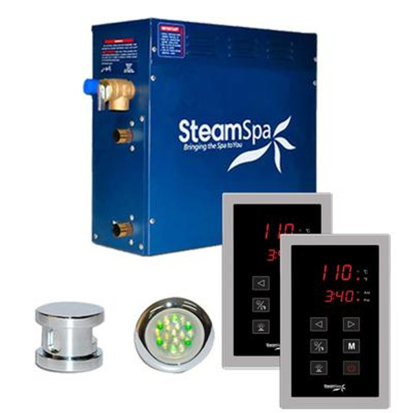 SteamSpa Royal 6kw Touch Pad Steam Generator Package in Chrome