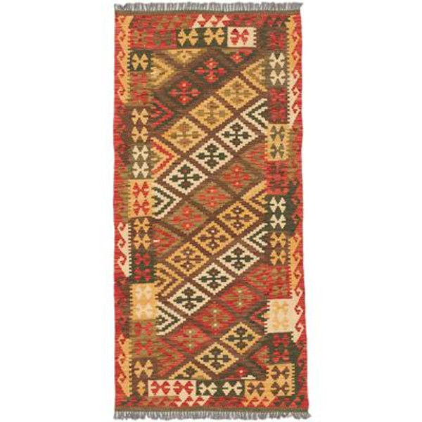 Hand woven Sivas Kilim - 3 Ft. 1 In. x 6 Ft. 6 In.
