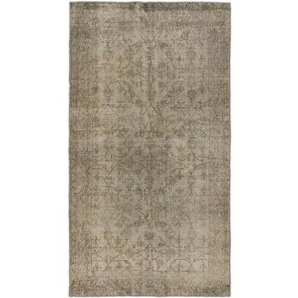 Hand-knotted Anatolian Overdyed Light Gray&nbsp;&nbsp; Rug - 3 Ft. 8 In. x 6 Ft. 10 In.