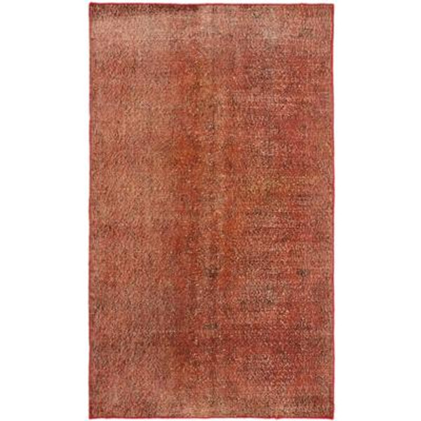 Hand-knotted Anatolian Overdyed Dark Orange-Red Rug - 3 Ft. 11 In. x 6 Ft. 9 In.