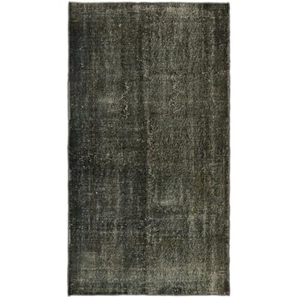 Hand-knotted Anatolian Overdyed Dark Green Rug - 3 Ft. 9 In. x 6 Ft. 10 In.