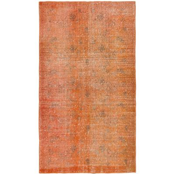 Hand-knotted Anatolian Overdyed Orange Rug - 3 Ft. 8 In. x 6 Ft. 8 In.