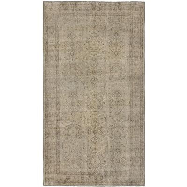 Hand-knotted Anatolian Overdyed Light Gray Rug - 3 Ft. 9 In. x 6 Ft. 11 In.