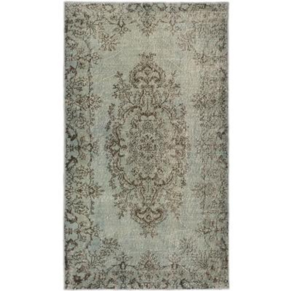 Hand-knotted Anatolian Overdyed Light Gray Rug - 3 Ft. 10 In. x 6 Ft. 8 In.