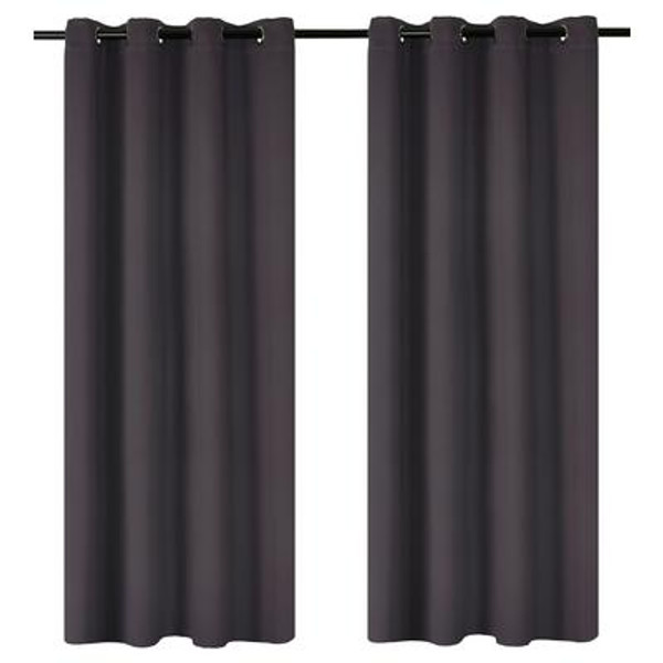 Luxura room darkening; insulated grommet curtain pair 56x95'' in Plum