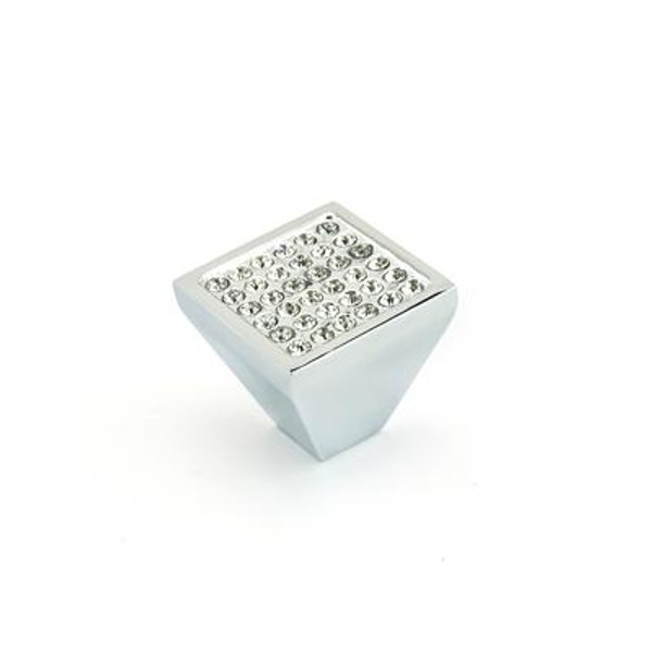 Contemporary Crystal Knob - Chrome; Crystal - 34 Mm Dia.