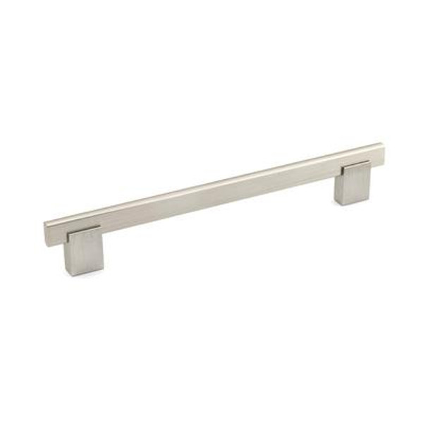 Contemporary Metal Pull - Brushed Nickel - 192 Mm C. To C.