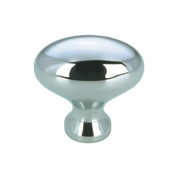 Contemporary Metal Knob - Chrome - 30x33 Mm Dia.