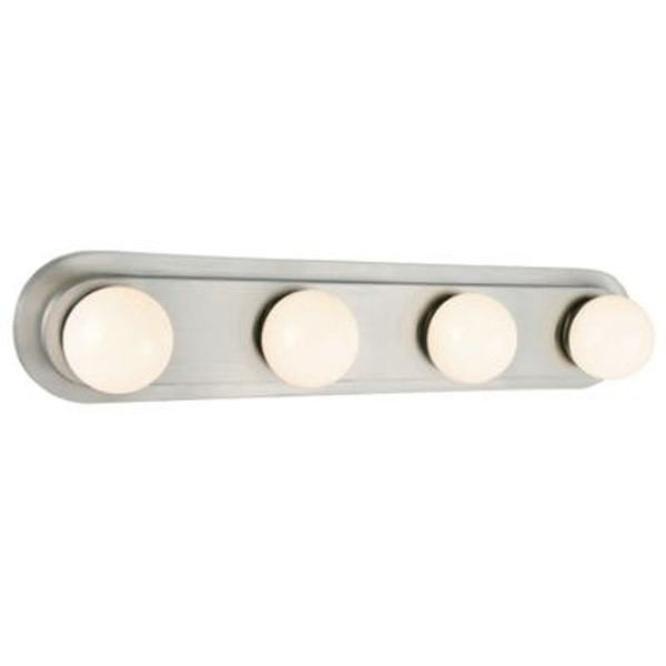 Brushed Nickel 4-Light LED Vanity Light With Frosted Shade