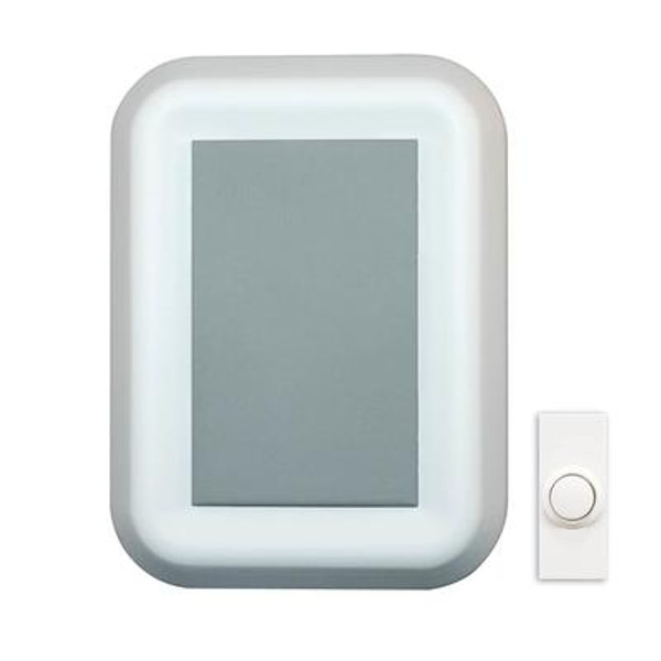 Wireless Battery Operated Door Chime - White With Gray Insert