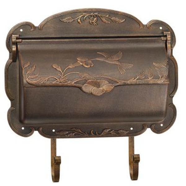 Hummingbird Aluminum Wall Mount Mailbox; Antique Bronze