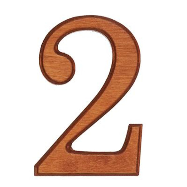 Wood Numbers; Honey Gold 4 Inches #2