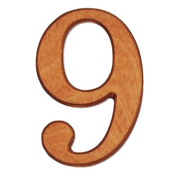 Wood Numbers; Honey Gold 4 Inches #9