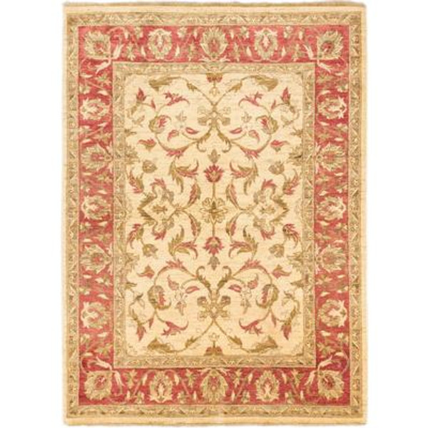 Hand-knotted Chobi Finest Cream Rug - 4 Ft. 9 In. x 6 Ft. 7 In.