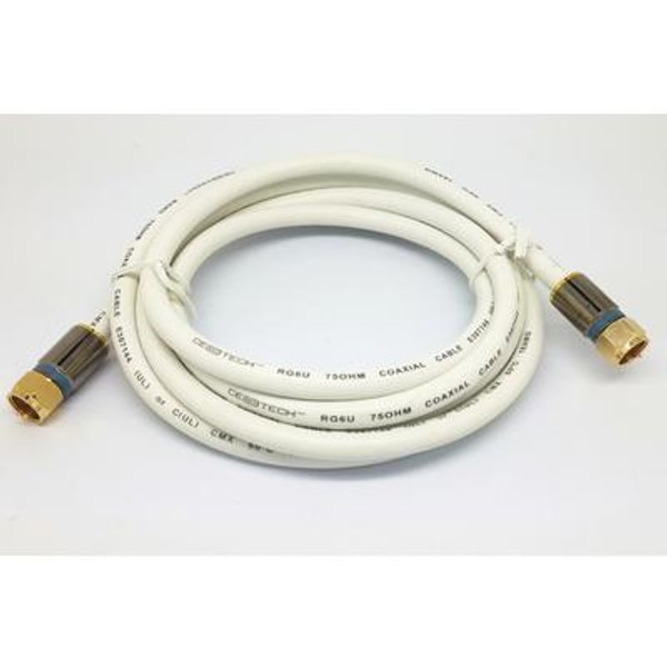 6 Feet  WHITE RG6 COAXIAL CABLE