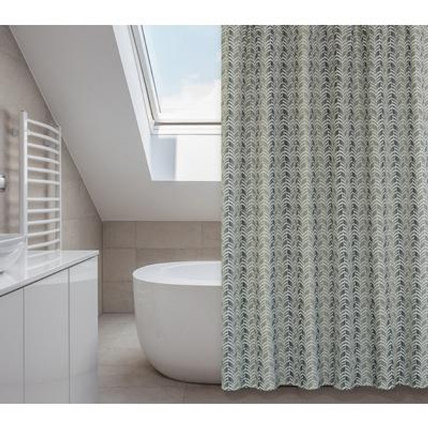 Metro 14 piece Shower Curtain Set (70x72) in Army Greens/Greys