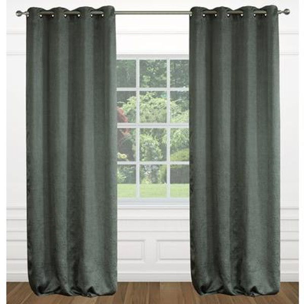 Raindrops grommet curtain pair 54x95'' in Grey taupe