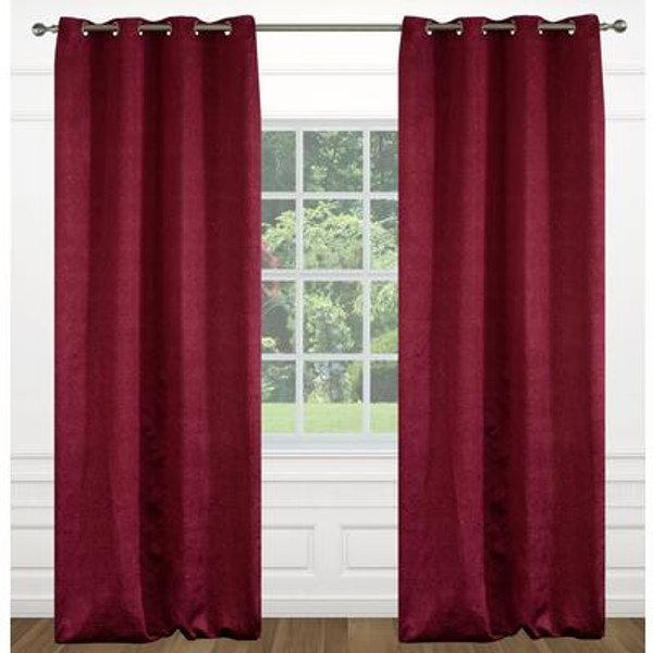 Raindrops grommet curtain pair 54x95'' in Violet red