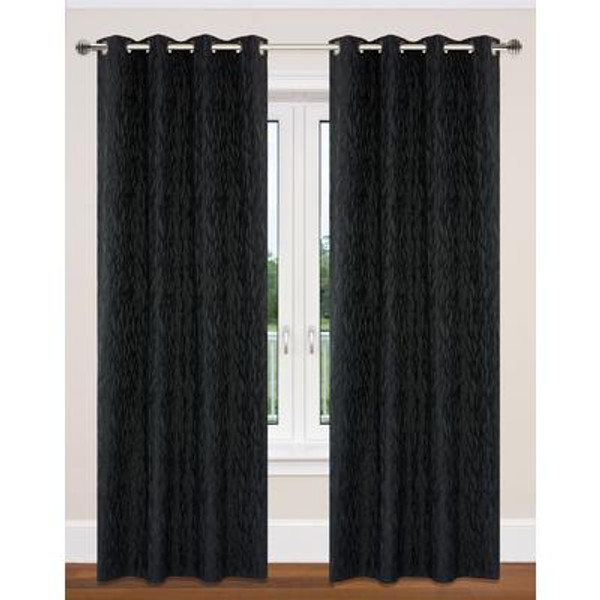Delta grommet curtain pair 52x95''  in black
