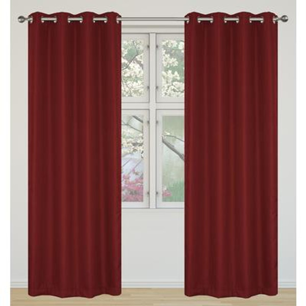 Light Reducing; Insulating 2-Piece Eclipse Grommet Curtain Panel Set 52&#148;x95&#148;; Red Velvet