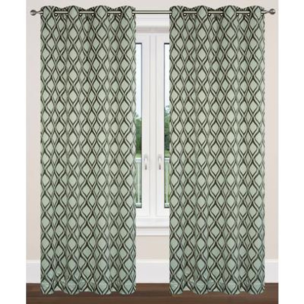 Medallion 'Moroccan tile' grommet curtain pair 54x96''