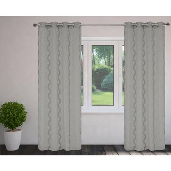 Floral Burnout 2-Piece Fantasy Grommet Curtain Panel Set 56&#148;x95''; Taupe