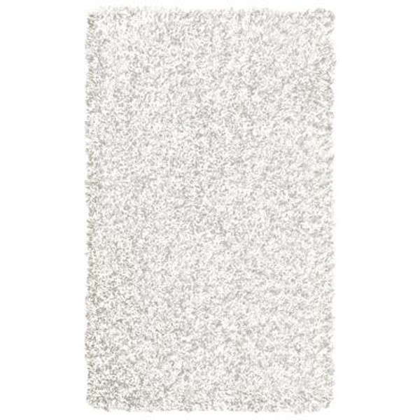 White Popcorn Shag Area Rug 8 Feet x 10 Feet