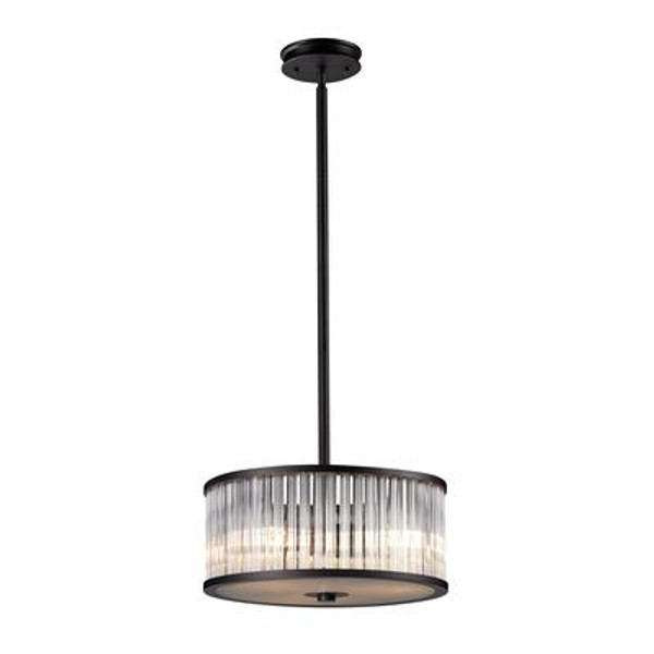 Braxton 3 Light Pendant In Aged Bronze