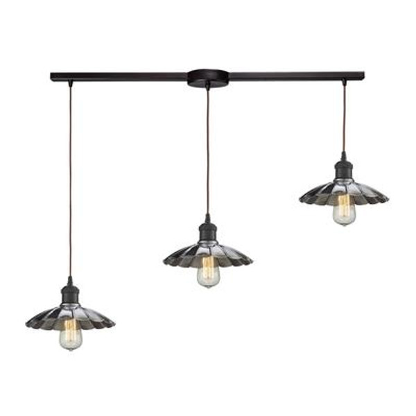 Corrine 3 Light Pendant In Oil Rubbed Bronze/Chrome