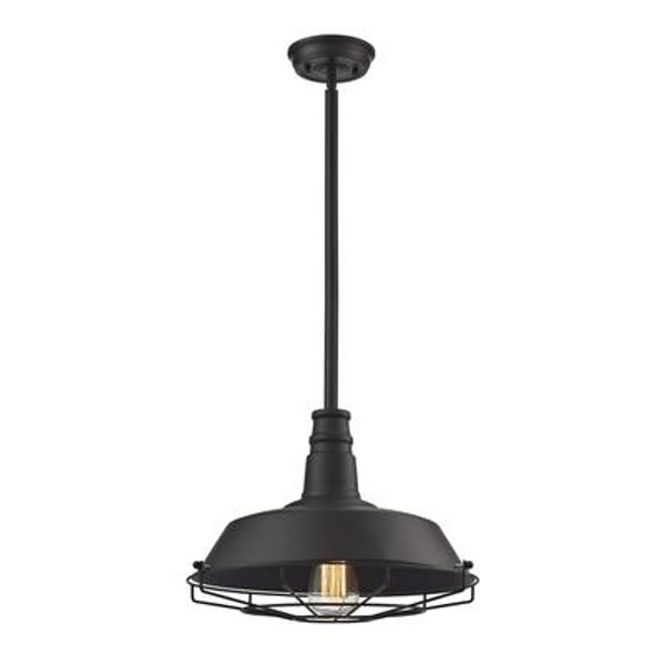 Warehouse Pendant 1 Light Pendant In Oil Rubbed Bronze