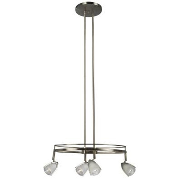 4 Light Pendant in Brushed Nickel