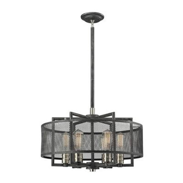 Slatington 6 Light Chandelier In Silvered Graphite/Brushed Nickel