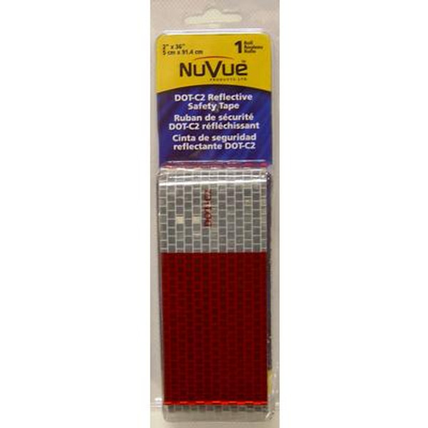Reflective Tape Red/White DOT-C2; 2'' X 36'' Roll 11'' red / 7'' white repeating pattern
