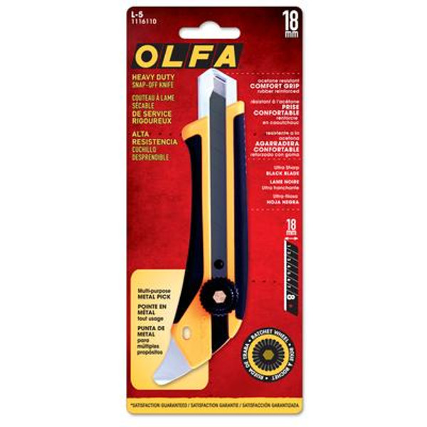 OLFA 18 mm Fiberglass Rubber Grip Utility Knife