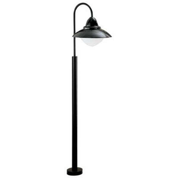 Sidney Outdoor Post Light 1l; Black Finish; Opal Frosted Glass