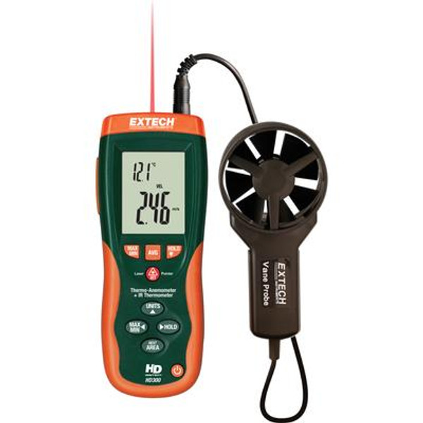 CFM/CMM Thermo-Anemometer with built-in InfaRed Thermometer