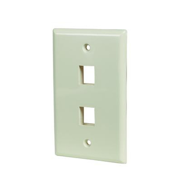 2-PORT WALLPLATE; LT. ALMOND