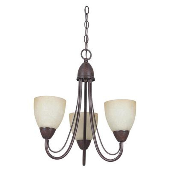 Atropolis 3 Light Ceiling Rubbed Bronze Compact Fluorescent Chandelier