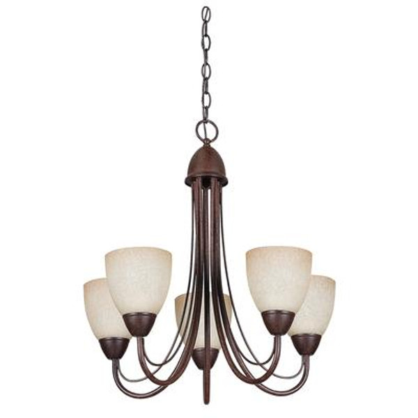 Atropolis 5 Light Ceiling Rubbed Bronze Compact Fluorescent Chandelier