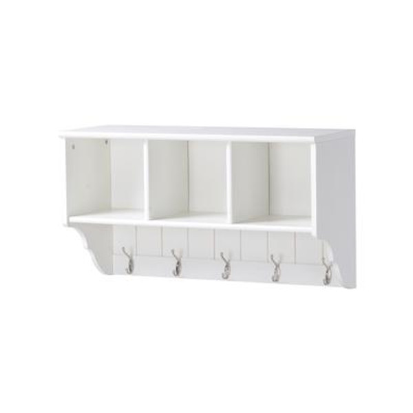 White Hanging Entryway Shelf