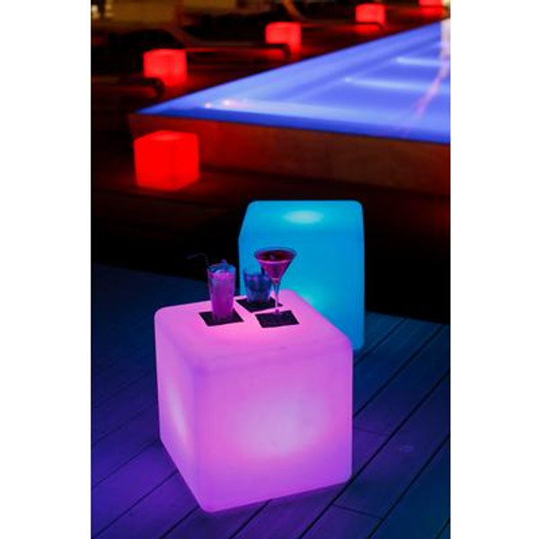 Big Cube Outdoor Accent With Wireless LED Light By Smart And Green