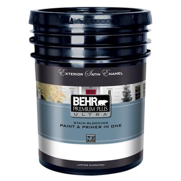 BEHR Premium Plus Ultra Exterior Satin Enamel Paint; 18.9 L