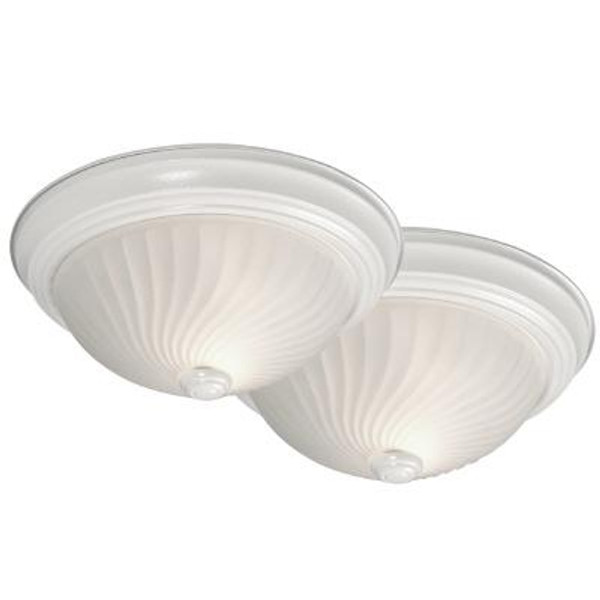 Twin Pack Flush Mount With Frosted Glass